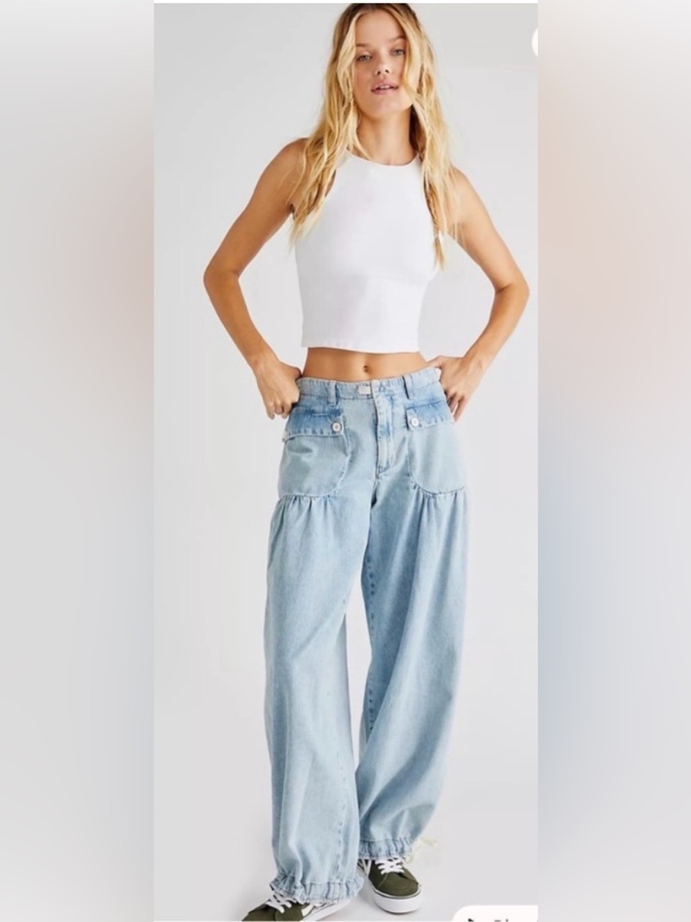 NWT Free People Lotus Jeans in Bijou Blue Vintage Denim Size 27
